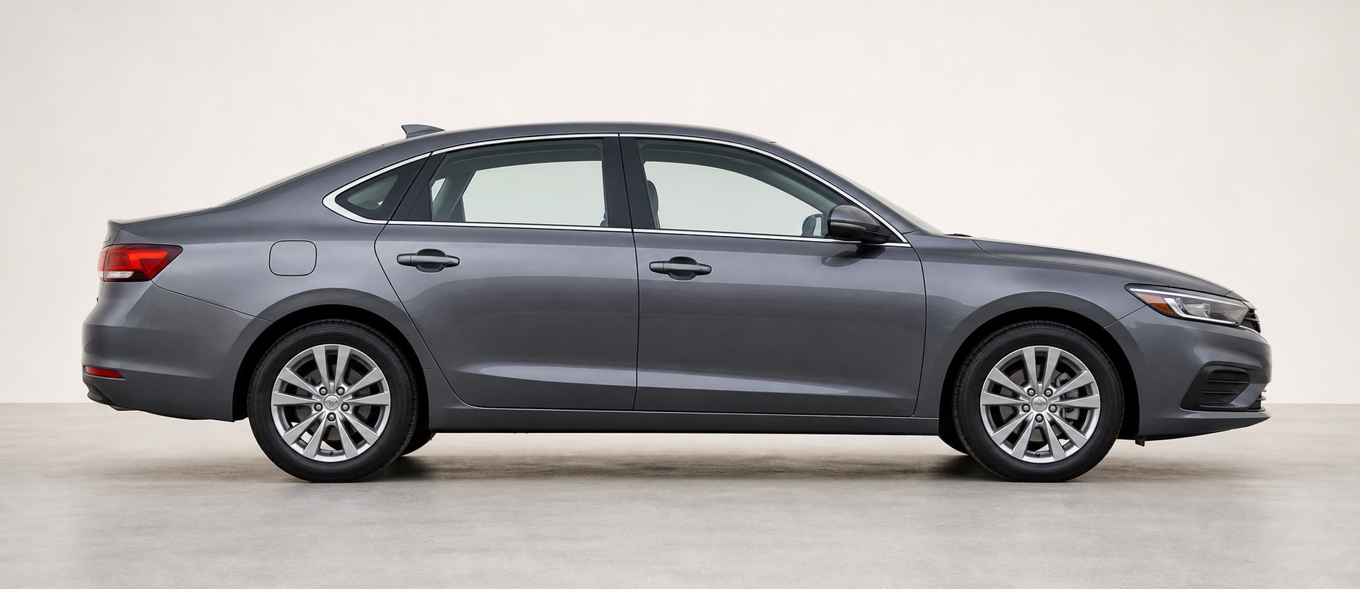 Side view of a sedan car